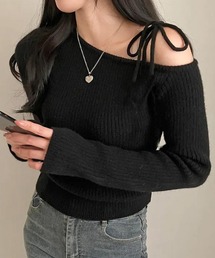 Nia(ニア)/ワンショルダー　リボンニット