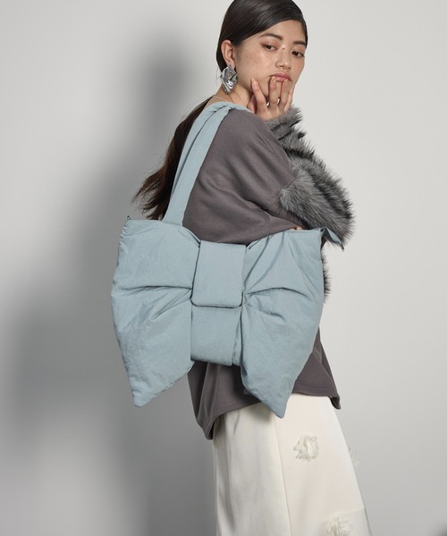 THE YOn（ザヨン）の「ビックリボンモチーフトートバッグ（トートバッグ・レディース・ブラック/サックスブルー/グレー・FREE）」の14枚目の写真