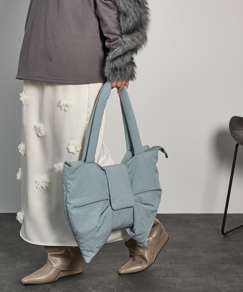 THE YOn（ザヨン）の「ビックリボンモチーフトートバッグ（トートバッグ・レディース・ブラック/サックスブルー/グレー・FREE）」の16枚目の写真