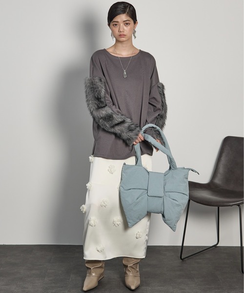 THE YOn（ザヨン）の「ビックリボンモチーフトートバッグ（トートバッグ・レディース・ブラック/サックスブルー/グレー・FREE）」の17枚目の写真