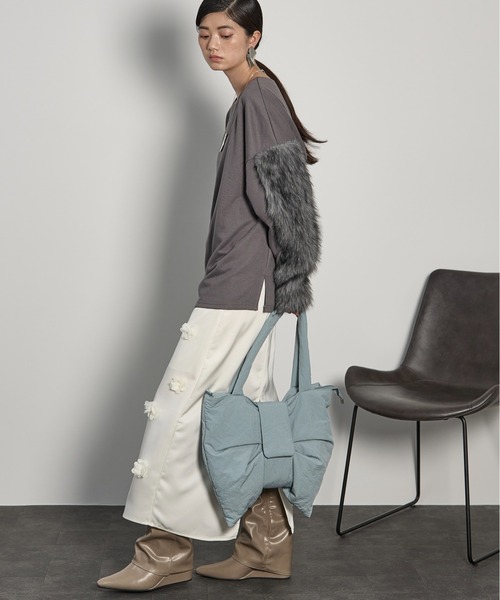 THE YOn（ザヨン）の「ビックリボンモチーフトートバッグ（トートバッグ・レディース・ブラック/サックスブルー/グレー・FREE）」の18枚目の写真