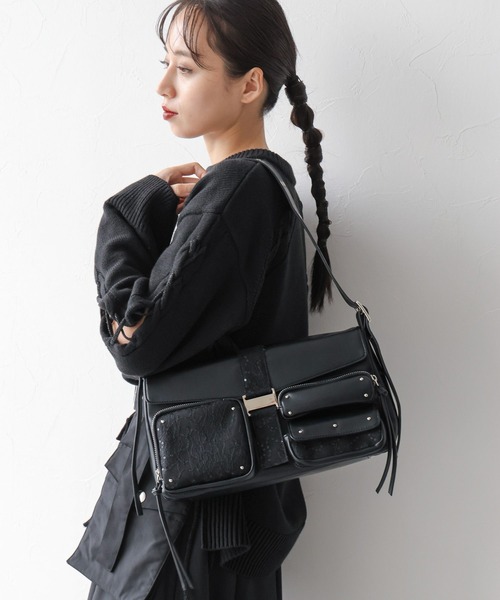 HARE（ハレ）の「イソザイポケットショルダーバッグ(HARE)（ショルダーバッグ・レディース・ブラック/グレー・FREE）」の7枚目の写真