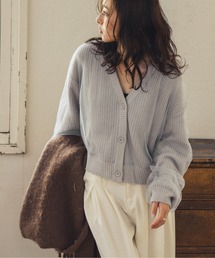 Lajour（ラジュール）の「日本製チュール袖ニットカーディガン（カーディガン/ボレロ）」