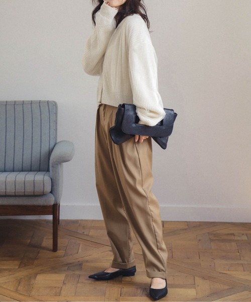 Lajour(ラジュール)の「日本製チュール袖ニットカーディガン(カーディガン/ボレロ・レディース・グレー/ブラック/アイボリー・フリー)」の10枚目の写真