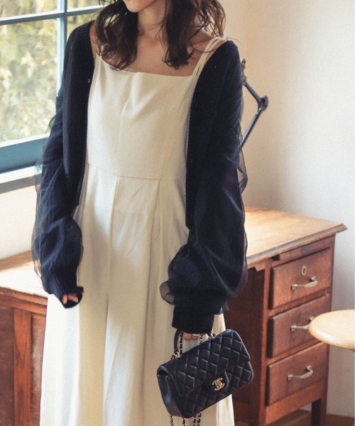 Lajour(ラジュール)の「日本製チュール袖ニットカーディガン(カーディガン/ボレロ・レディース・グレー/ブラック/アイボリー・フリー)」の13枚目の写真