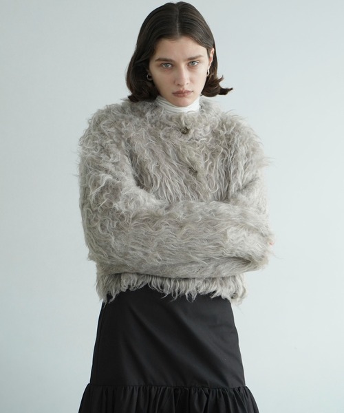 CLANE（クラネ）の「SHAGGY SHORT KNIT CARDIGAN（カーディガン/ボレロ 