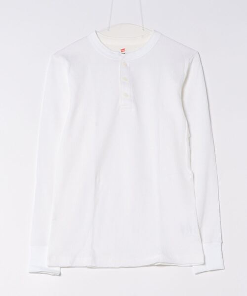 HANES(ヘインズ)の「【HANES/ヘインズ】BEEFYサーマルリブヘンリーネックTシャツ HM4-S104(Tシャツ/カットソー・メンズ・ブラック/ホワイト・X-LARGE/LARGE/MEDIUM/SMALL)」の1枚目の写真