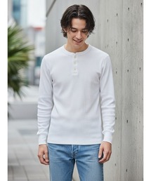 HANES（ヘインズ）の「【HANES/ヘインズ】BEEFYサーマルリブヘンリーネックTシャツ HM4-S104（Tシャツ/カットソー）」