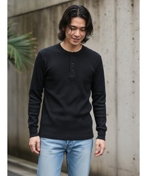 HANES（ヘインズ）の「【HANES/ヘインズ】BEEFYサーマルリブヘンリーネックTシャツ HM4-S104（Tシャツ/カットソー）」