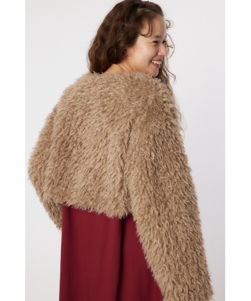 RODEO CROWNS WIDE BOWL（ロデオクラウンズワイドボウル）の「ボアボレロブルゾン（ブルゾン・レディース・アイボリー/ブラック/ベージュ・FREE）」の7枚目の写真