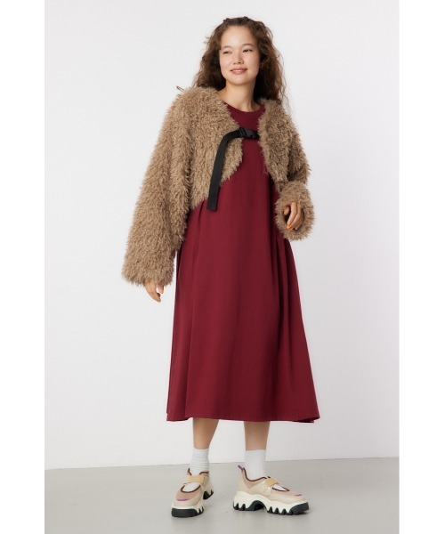 RODEO CROWNS WIDE BOWL（ロデオクラウンズワイドボウル）の「ボアボレロブルゾン（ブルゾン・レディース・アイボリー/ブラック/ベージュ・FREE）」の8枚目の写真