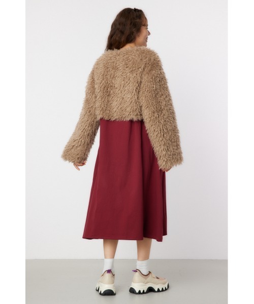 RODEO CROWNS WIDE BOWL（ロデオクラウンズワイドボウル）の「ボアボレロブルゾン（ブルゾン・レディース・アイボリー/ブラック/ベージュ・FREE）」の9枚目の写真