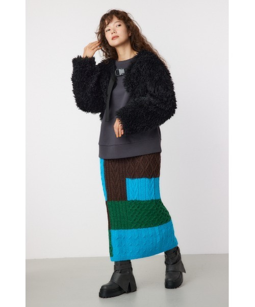 RODEO CROWNS WIDE BOWL（ロデオクラウンズワイドボウル）の「ボアボレロブルゾン（ブルゾン・レディース・アイボリー/ブラック/ベージュ・FREE）」の14枚目の写真