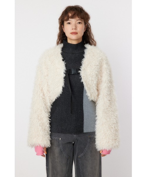 RODEO CROWNS WIDE BOWL（ロデオクラウンズワイドボウル）の「ボアボレロブルゾン（ブルゾン・レディース・アイボリー/ブラック/ベージュ・FREE）」の19枚目の写真