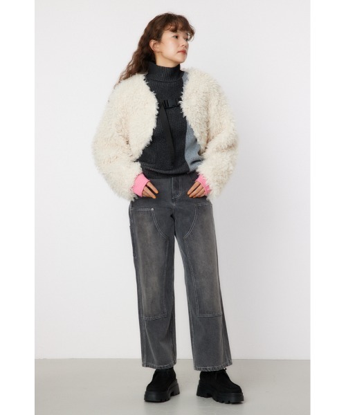 RODEO CROWNS WIDE BOWL（ロデオクラウンズワイドボウル）の「ボアボレロブルゾン（ブルゾン・レディース・アイボリー/ブラック/ベージュ・FREE）」の22枚目の写真