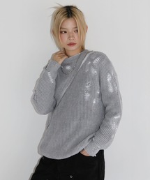 MSG（エムエスジー）の「ダメージメタルジップニットプルオーバー（ニット/セーター）」