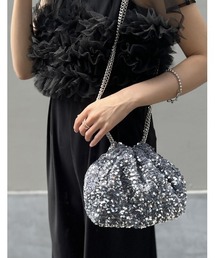 Re:EDIT | [オケージョン セレモニー]ベロアスパンコールチェーンバッグ(ショルダーバッグ)