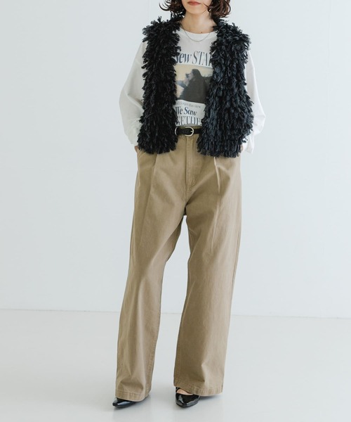 URBAN RESEARCH（アーバンリサーチ）の「ループニットベスト（ベスト・レディース・ライトグレー/チャコールグレー・FREE）」の6枚目の写真