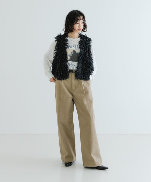 URBAN RESEARCH（アーバンリサーチ）の「ループニットベスト（ベスト・レディース・ライトグレー/チャコールグレー・FREE）」の7枚目の写真