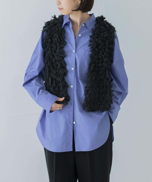 URBAN RESEARCH（アーバンリサーチ）の「ループニットベスト（ベスト・レディース・ライトグレー/チャコールグレー・FREE）」の8枚目の写真