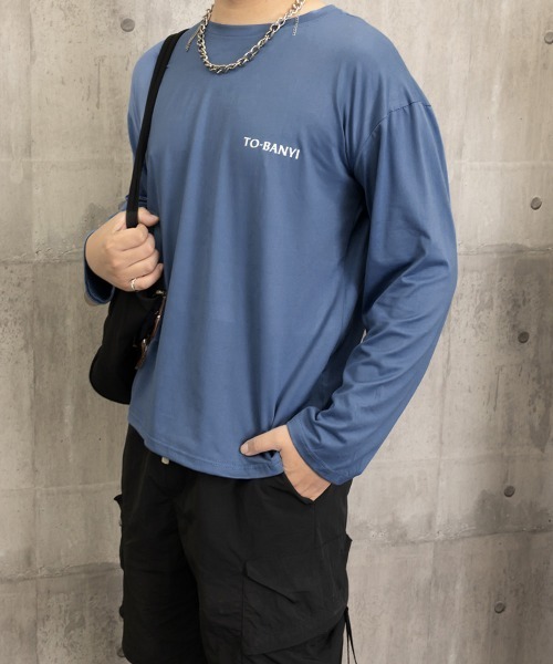 セール】メンズtシャツ 長袖 ロンTクールネック（Tシャツ