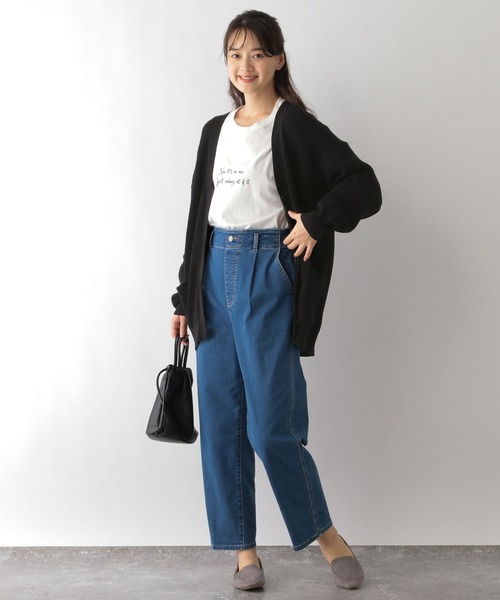 GLOBAL WORK Smile Seed Store(グローバルワーク スマイルシードストア)の「デニム起毛タックテーパードパンツ/115998(デニムパンツ・レディース・アイボリー/ブラック/ブルー/ライトブルー・SMALL/LARGE/MEDIUM/X-LARGE)」の13枚目の写真