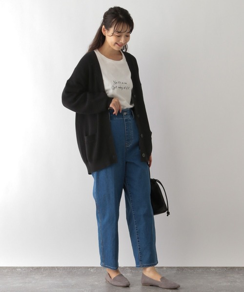 GLOBAL WORK Smile Seed Store(グローバルワーク スマイルシードストア)の「デニム起毛タックテーパードパンツ/115998(デニムパンツ・レディース・アイボリー/ブラック/ブルー/ライトブルー・SMALL/LARGE/MEDIUM/X-LARGE)」の14枚目の写真
