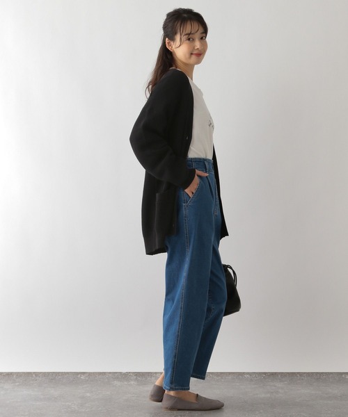GLOBAL WORK Smile Seed Store(グローバルワーク スマイルシードストア)の「デニム起毛タックテーパードパンツ/115998(デニムパンツ・レディース・アイボリー/ブラック/ブルー/ライトブルー・SMALL/LARGE/MEDIUM/X-LARGE)」の15枚目の写真
