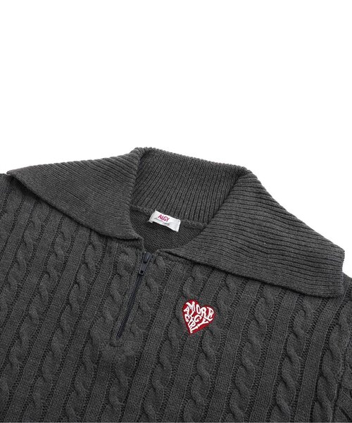 セール】ハーフジップニットワンピ&レッグウォーマーセット