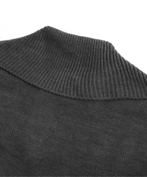 セール】ハーフジップニットワンピ&レッグウォーマーセット