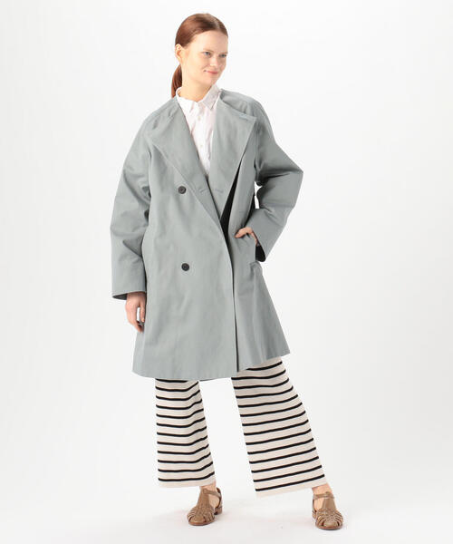 GALERIE VIE ドライコットンツイル ノーカラーコート