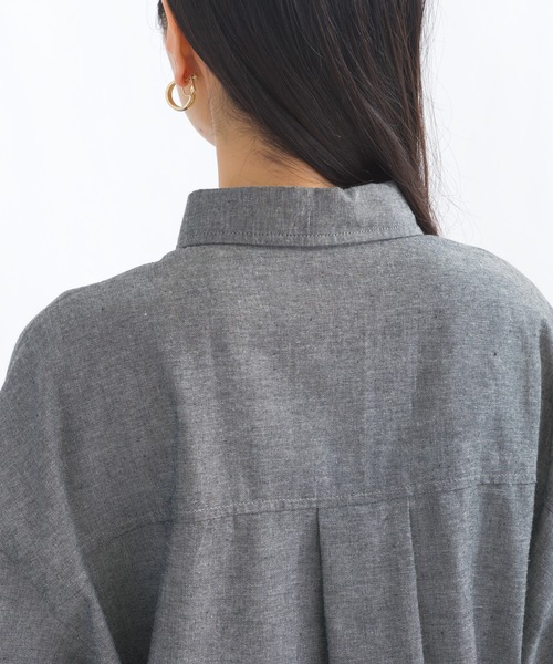 terrace(テラス)の「ワイドスリーブダンガリーシャツ(シャツ/ブラウス・レディース・ブラック/グレー/ブルー・MEDIUM)」の10枚目の写真