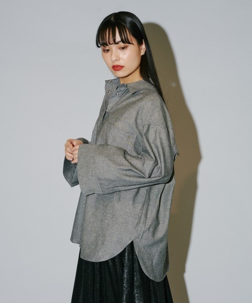 タンガリーシャツみほ様 ワイドスリーブダンガリーシャツ（シャツ/ブラウス）｜terrace（テラス