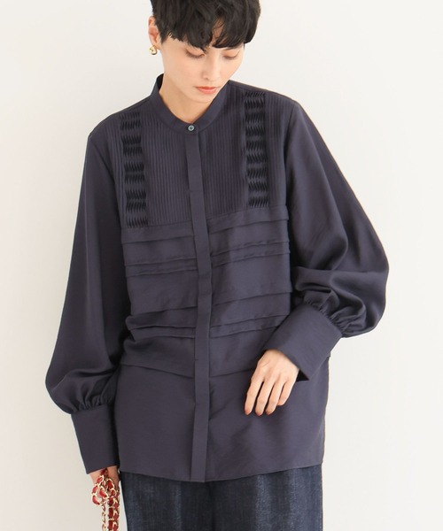 BARNYARDSTORM（バンヤードストーム）の「BARNYARDSTORM / ピンタックブラウス（シャツ/ブラウス・レディース・ホワイト/ネイビー・S/M）」の9枚目の写真