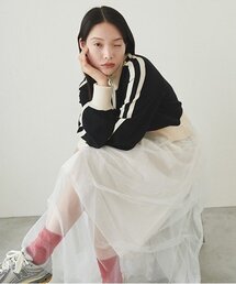 LUKU nari（ルクナーリ）の「スタンドラインZIPニット（ニット/セーター）」