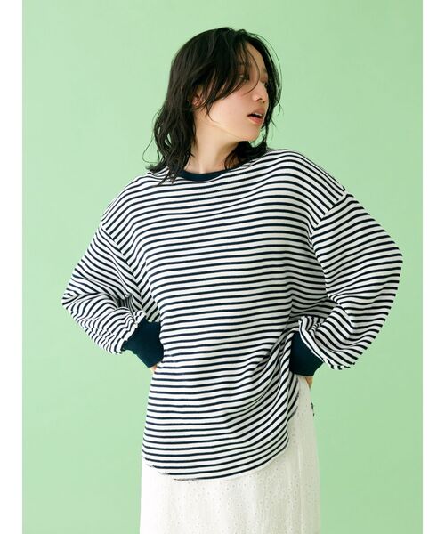 Ungrid(アングリッド)の「【WEB限定】スリーブボリュームワッフルロングスリーブTee(Tシャツ/カットソー・レディース・ピンク/チャコールグレー/アイボリー/ネイビー/イエロー/オレンジ・FREE)」の22枚目の写真