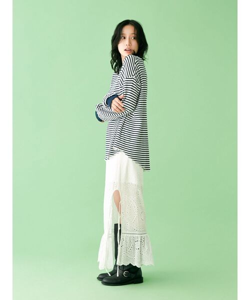 Ungrid(アングリッド)の「【WEB限定】スリーブボリュームワッフルロングスリーブTee(Tシャツ/カットソー・レディース・ピンク/チャコールグレー/アイボリー/ネイビー/イエロー/オレンジ・FREE)」の16枚目の写真