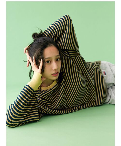 Ungrid(アングリッド)の「【WEB限定】スリーブボリュームワッフルロングスリーブTee(Tシャツ/カットソー・レディース・ピンク/チャコールグレー/アイボリー/ネイビー/イエロー/オレンジ・FREE)」の10枚目の写真