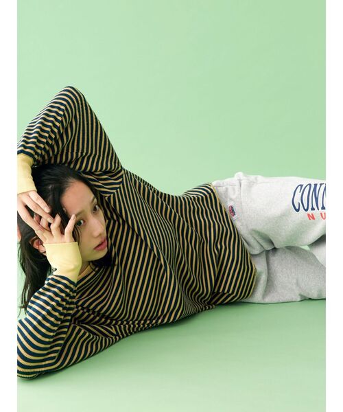 Ungrid(アングリッド)の「【WEB限定】スリーブボリュームワッフルロングスリーブTee(Tシャツ/カットソー・レディース・ピンク/チャコールグレー/アイボリー/ネイビー/イエロー/オレンジ・FREE)」の11枚目の写真