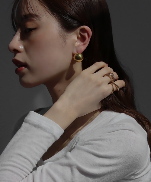 abaskdesign(アバスクデザイン)の「金属アレルギー対応 メタルボタンピアス(ピアス(両耳用)・レディース・ゴールド/シルバー・FREE)」の9枚目の写真
