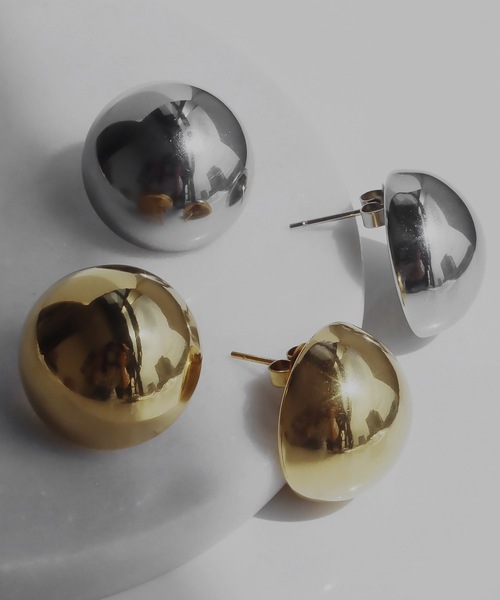 abaskdesign(アバスクデザイン)の「金属アレルギー対応 メタルボタンピアス(ピアス(両耳用)・レディース・ゴールド/シルバー・FREE)」の6枚目の写真