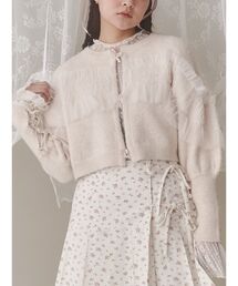 merry jenny | シャーリングチュールニットカーディガン(カーディガン/ボレロ)