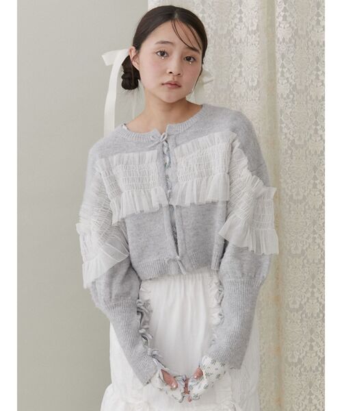 完売 今季 新品 merry jenny シャーリングチュールニットカーディガン ME2350EW14754_1_l.jpg