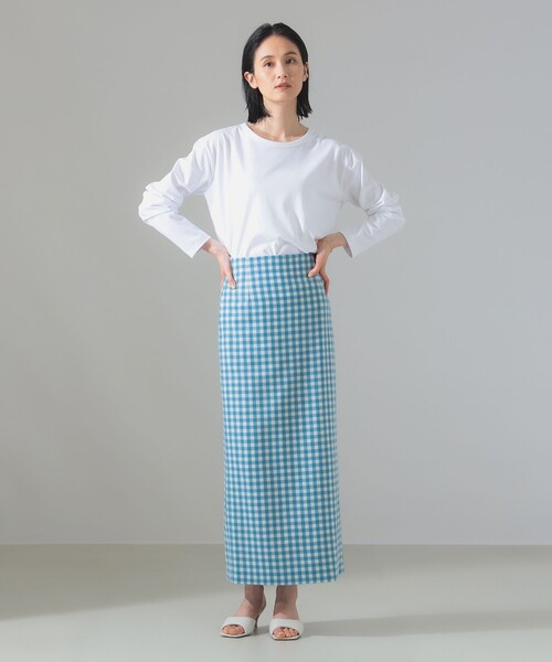 ATON（エイトン）の「【別注】ATON / DRY COTTON JERSEY ロングスリーブ Tシャツ（Tシャツ/カットソー・レディース・ホワイト/ブラック・ONE SIZE）」の3枚目の写真