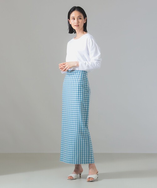 ATON（エイトン）の「【別注】ATON / DRY COTTON JERSEY ロングスリーブ Tシャツ（Tシャツ/カットソー・レディース・ホワイト/ブラック・ONE SIZE）」の4枚目の写真