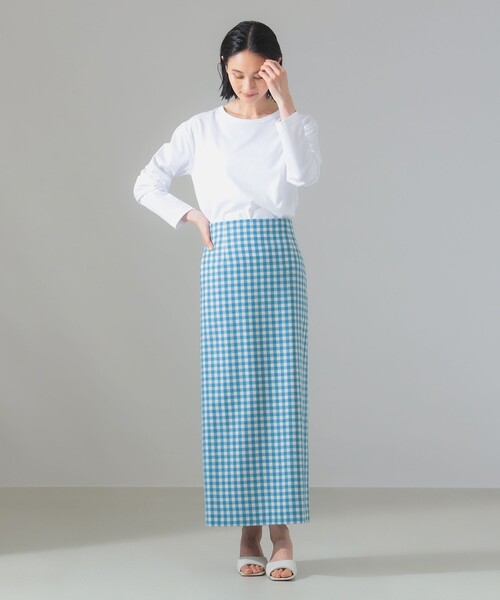 ATON（エイトン）の「【別注】ATON / DRY COTTON JERSEY ロングスリーブ Tシャツ（Tシャツ/カットソー・レディース・ホワイト/ブラック・ONE SIZE）」の5枚目の写真