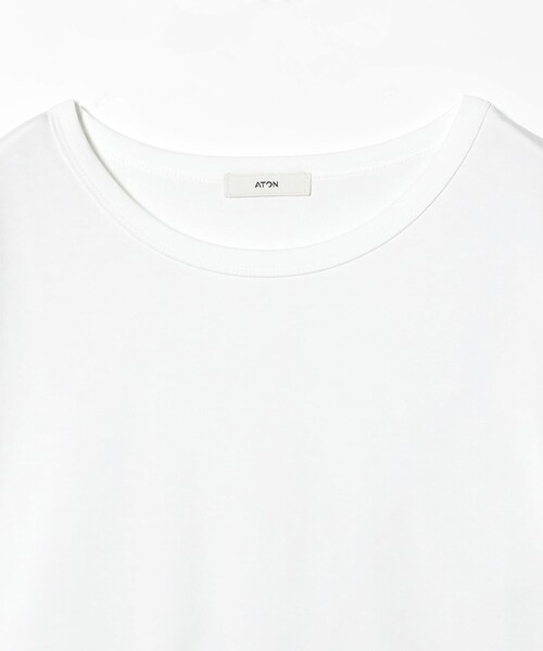ATON（エイトン）の「【別注】ATON / DRY COTTON JERSEY ロングスリーブ Tシャツ（Tシャツ/カットソー・レディース・ホワイト/ブラック・ONE SIZE）」の14枚目の写真