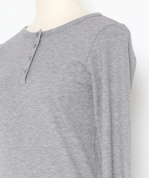 【セール】前後2WAYラメリブヘンリーネックプルオーバー(Tシャツ/カットソー)|Bonjour Sagan(ボンジュールサガン)