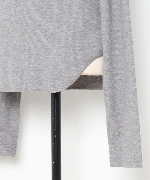 【セール】前後2WAYラメリブヘンリーネックプルオーバー(Tシャツ/カットソー)|Bonjour Sagan(ボンジュールサガン)