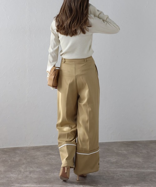 【セール】前後2WAYラメリブヘンリーネックプルオーバー(Tシャツ/カットソー)|Bonjour Sagan(ボンジュールサガン)